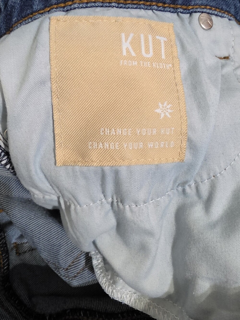 KUT From The Kloth Charlotte Jeans 8 Petite Wide Leg Cuffed Crop High Rise Denim - Picture 5 of 12